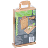 Set de planches à découper bambou 29,5x15cm 6 pièces avec support