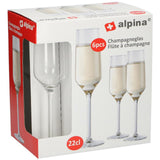 Verre à champagne Alpina 220ml lot de 6 pièces