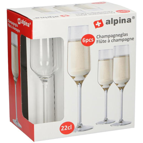 Verre à champagne Alpina 220ml lot de 6 pièces