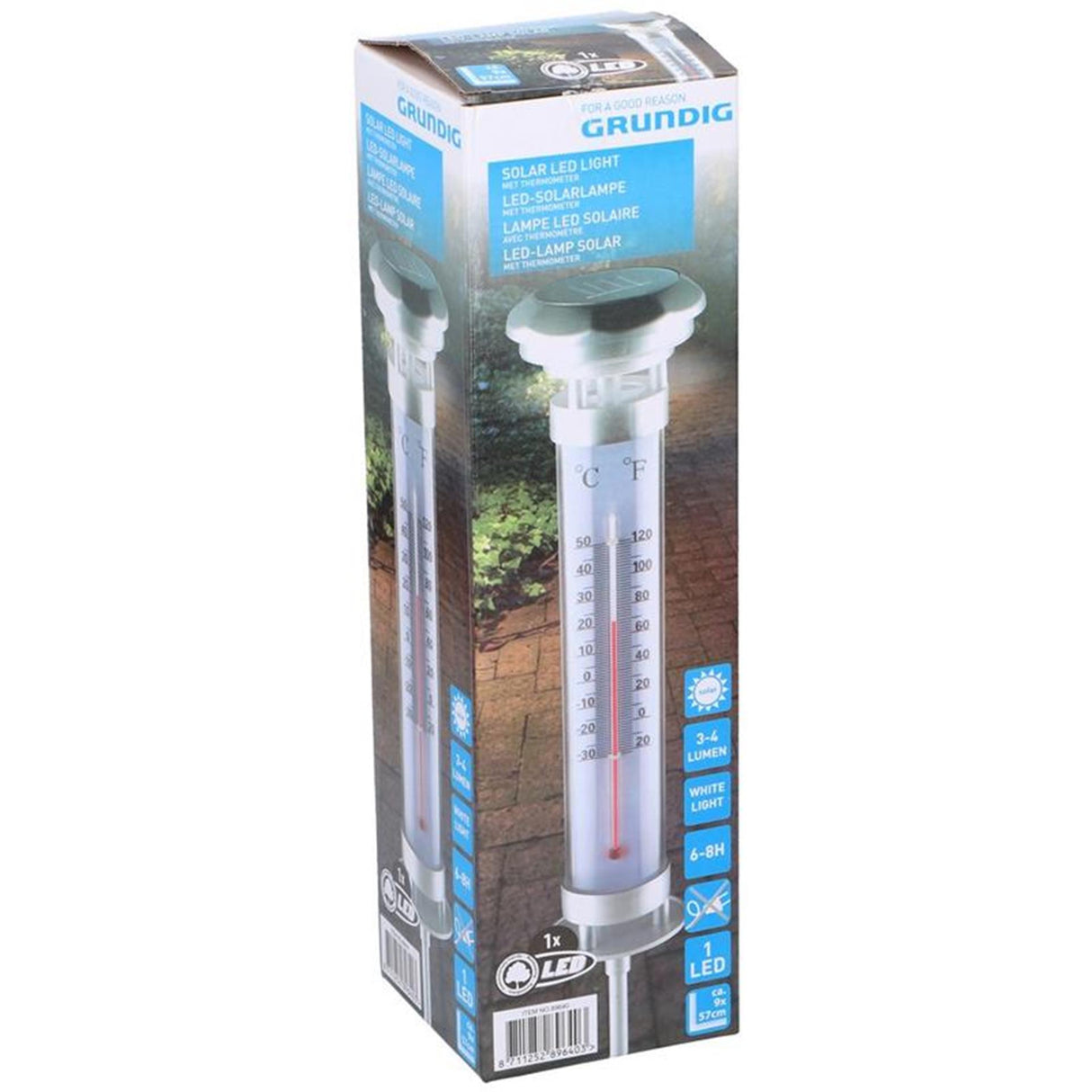 Grundig lampe solaire thermomètre 9x57cm