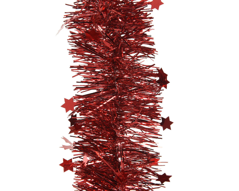 Kerst slinger stars 270cm - rood