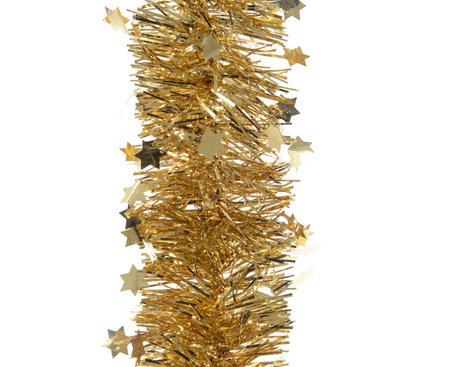 Decoris guirlande lametta étoile 270cm or