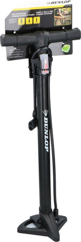 Dunlop Bicycle Pump in piedi con valvole extra nere