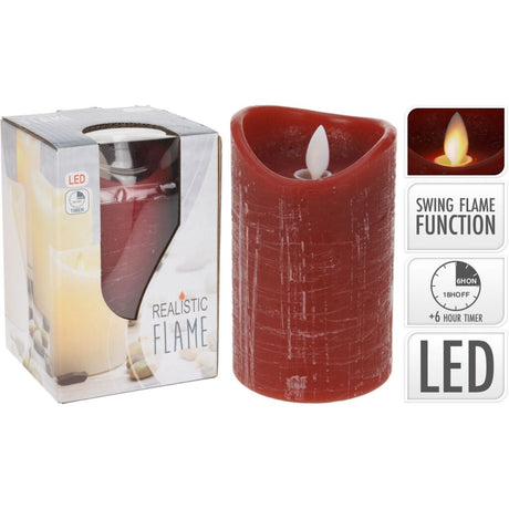 Bougie LED Basic avec minuterie rouge