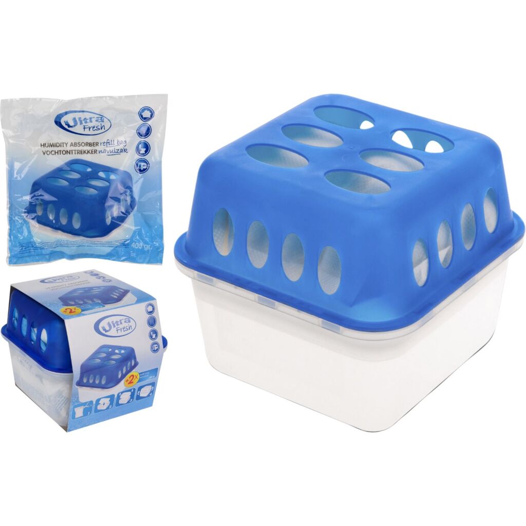 Absorbeur d'humidité ultra frais rechargeable comprenant 2 sachets de 400 grammes | 6 pièces