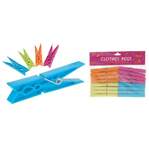 Pinces à linge basiques en 4 couleurs 16 pièces