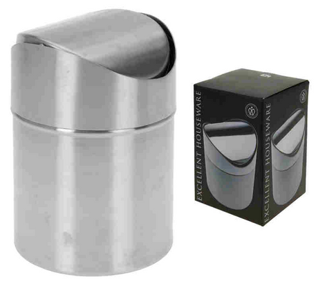 Excellente poubelle d'articles ménagers pour la table avec couvercle pivotant en acier inoxydable
