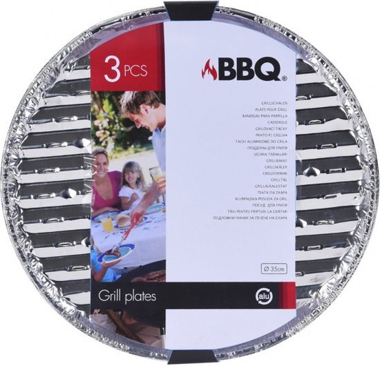 Plats de barbecue BBQ ronds 35 cm, 3 pièces