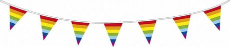 Ligne de drapeau arc-en-ciel Haza barbe blanche, 10 m.