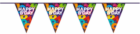Ligne de drapeau Haza joyeux anniversaire 10m