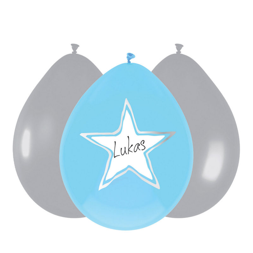 Ballons Haza barbe blanche bébé garçon, 6pcs.