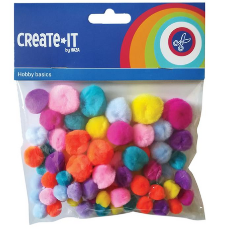 Pompons Create-it mix brillant 75 pièces
