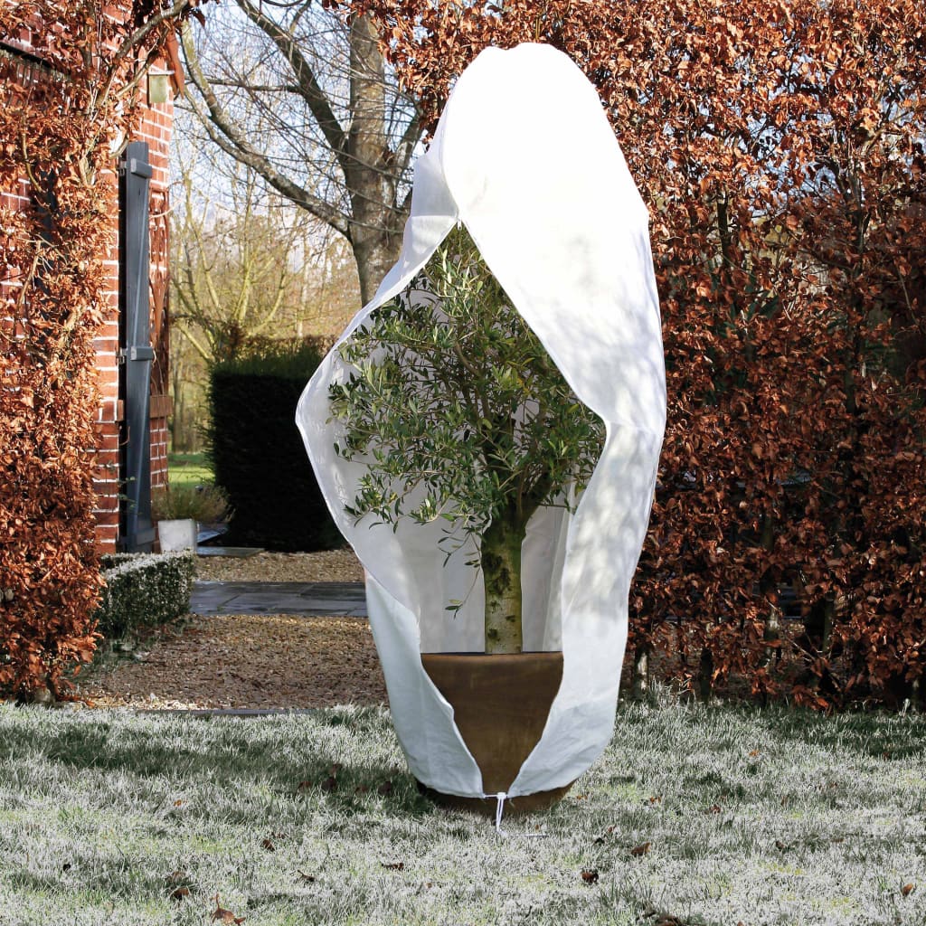 Couverture d'hiver de la nature avec fermeture éclair 70 g m² 1,5x1,5x2 m blanc