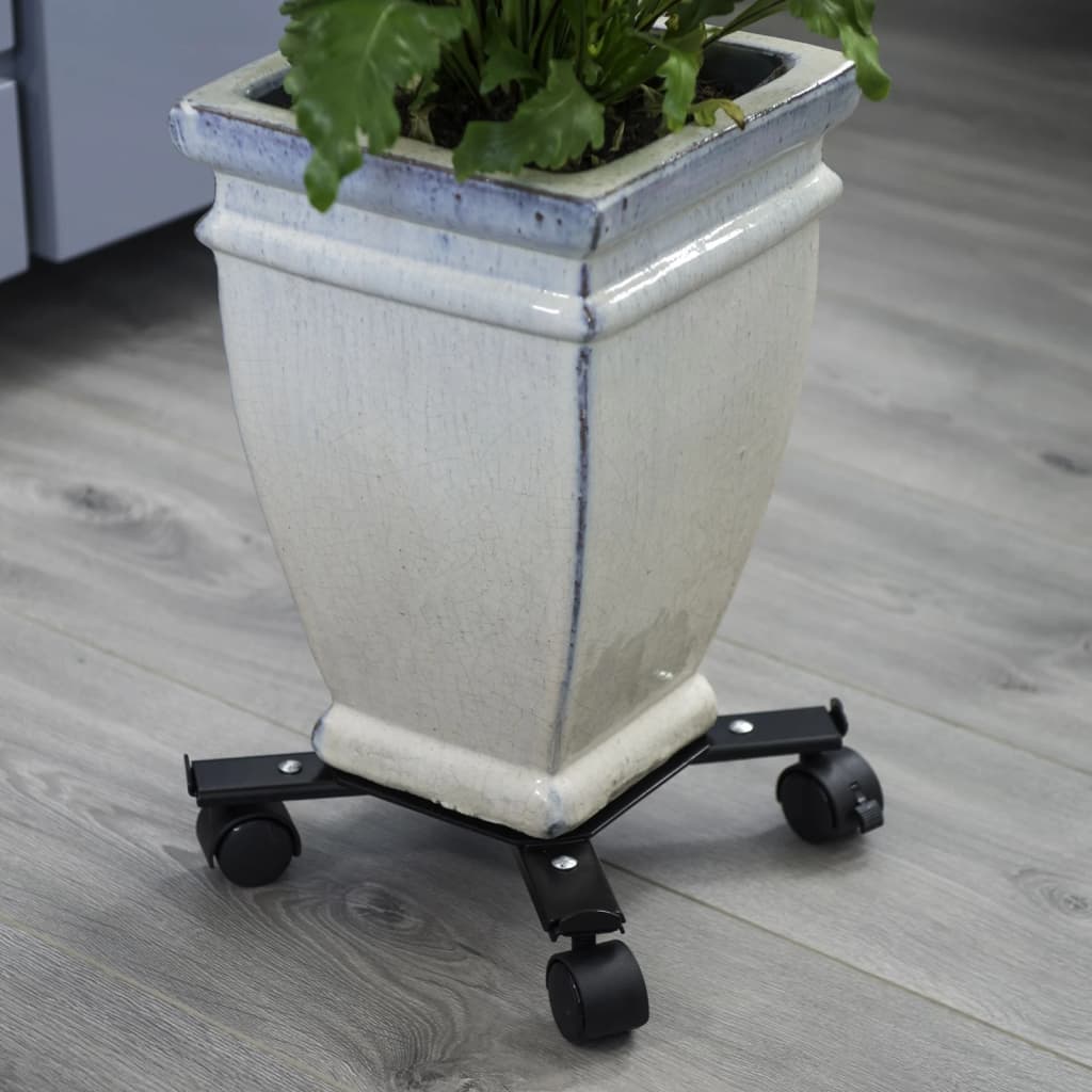 Nature Nature Plant Trolley con metallo regolabile a 4 bracci nero