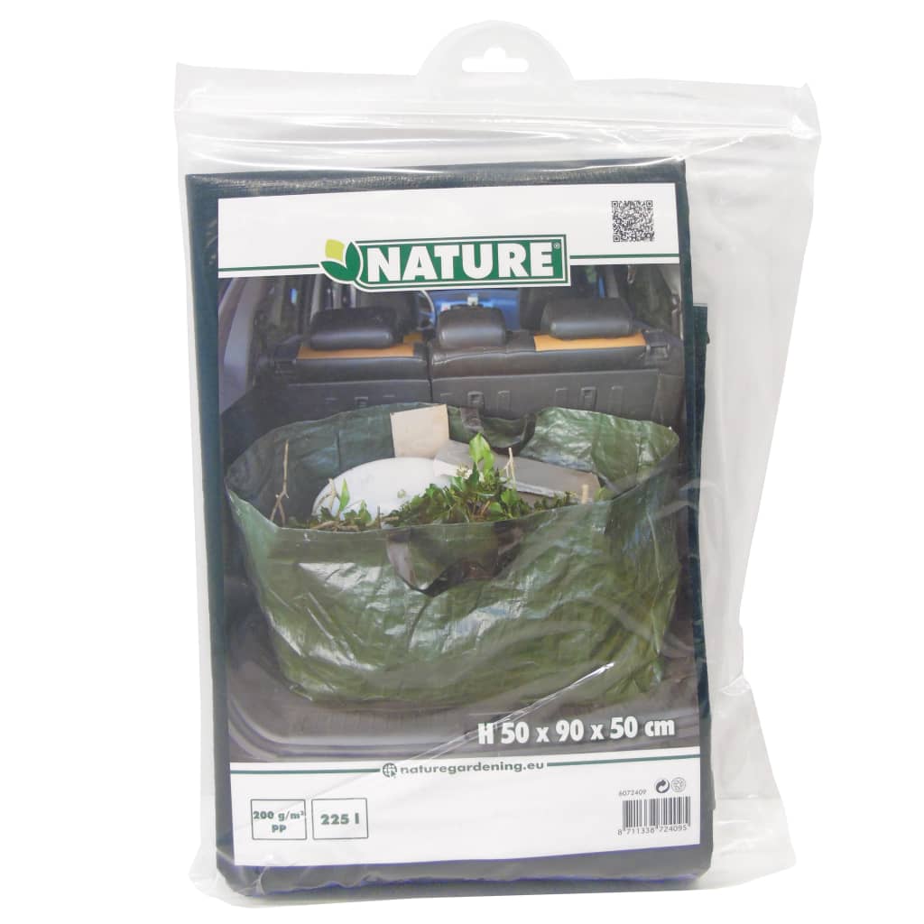 Sac de déchets de jardin naturel rectangulaire 225 l vert