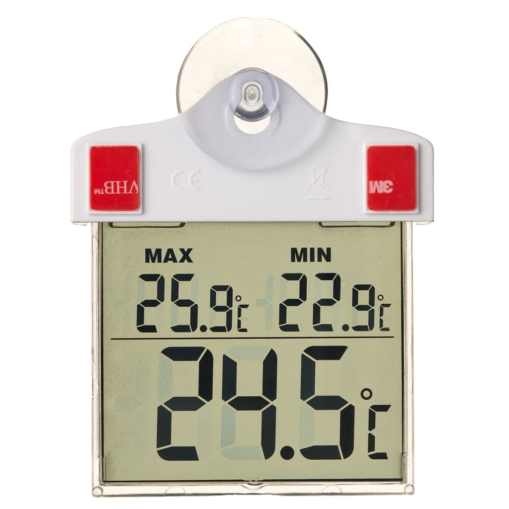 Thermomètre à fenêtre naturelle numérique 13x10x3 cm 6080078