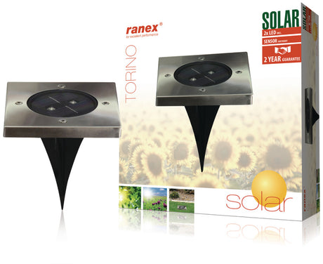 Ranex ra-5000406 spot de sol solaire led inox