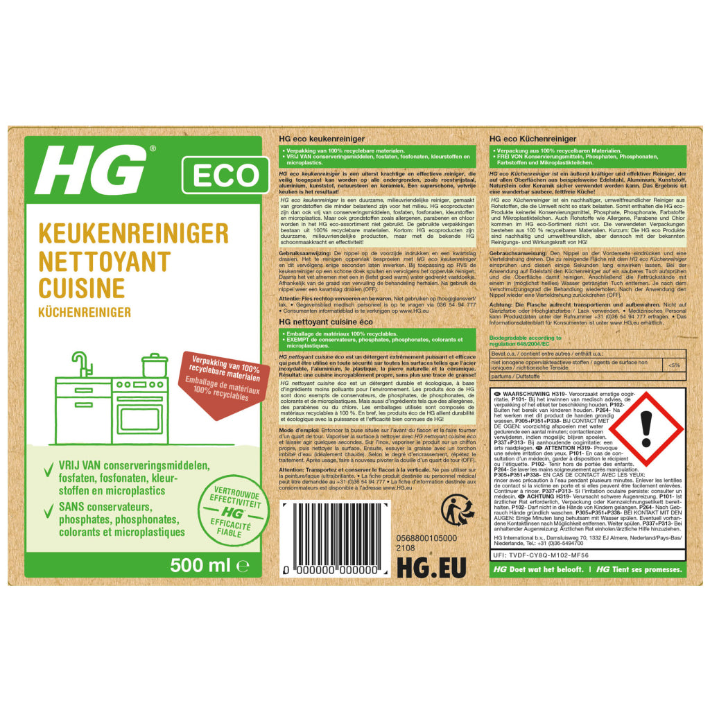 Hg hg eco keukenreiniger 500 ml