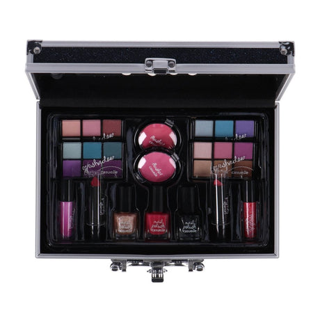 Trousse de maquillage en aluminium Casualelle bleu foncé pailleté