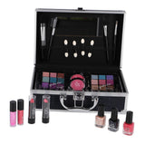 Trousse de maquillage en aluminium Casualelle bleu foncé pailleté