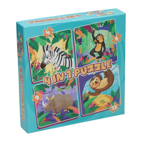 Wins Holland puzzle 4en1 - animaux sauvages, 12 pcs.