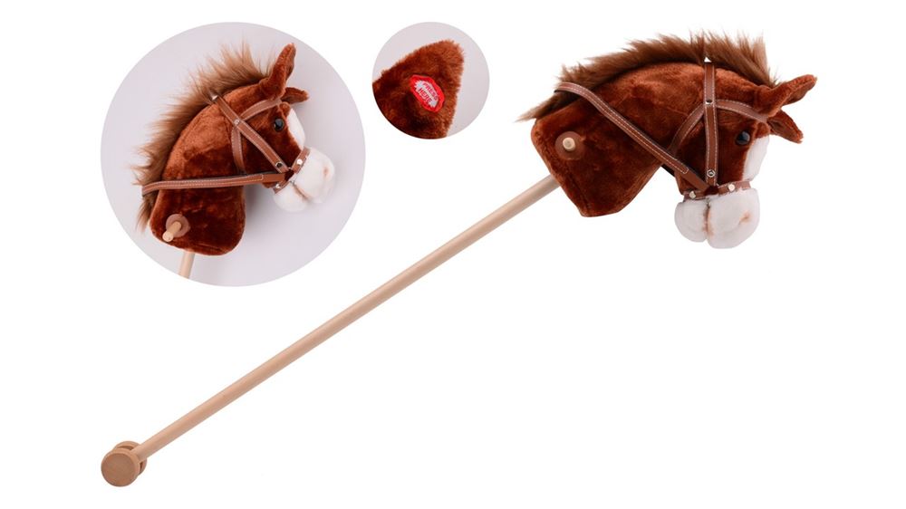 Cheval de loisir en peluche Johntoy avec son