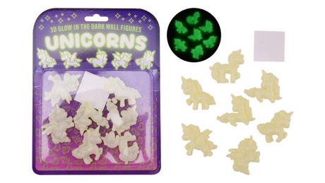 Johntoy brillent dans le noir autocollants muraux licorne 3D pack de 7 pièces