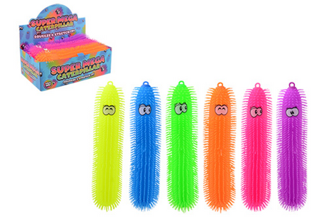 Jouet fidget ver moelleux Johntoy 50 cm multicolore.