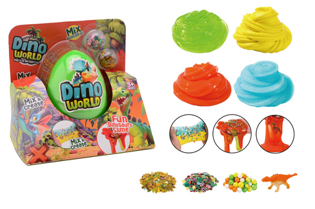Johntoy Dino World Mega Slime Egg avec accessoires dans une boîte