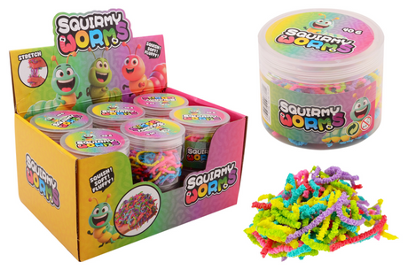 Johntoy vers arc-en-ciel squirmy en pot 40 grammes