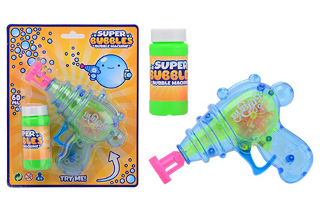 Pistolet à bulles Johntoy - machine à bulles - souffleur à bulles - avec recharge - jouets - plastique - bleu - vert - rose