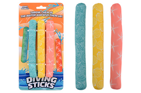 Johntoy 3 barres de plongée en néoprène épais 20x2,5 cm - jouets de plongée - jouets pop-up - barres de plongée - jouets de piscine