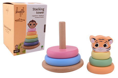 Jouets en bois Jouéco - ® la tour à empiler de la famille Wildies