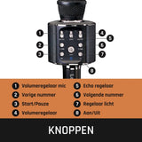Lenco bmc-090bk microphone karaoké bluetooth avec haut-parleur et éclairage noir