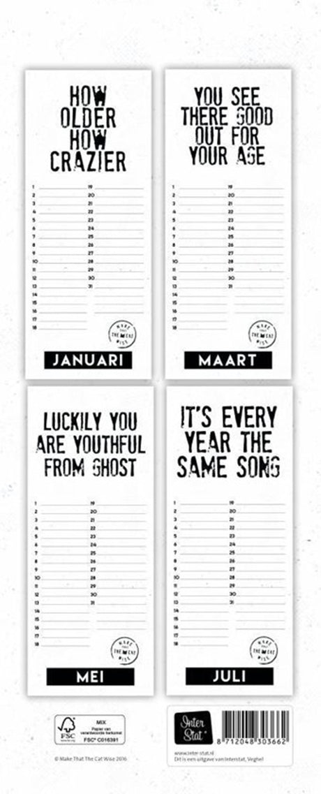 Le calendrier d'anniversaire des livres d'images fait que le chat