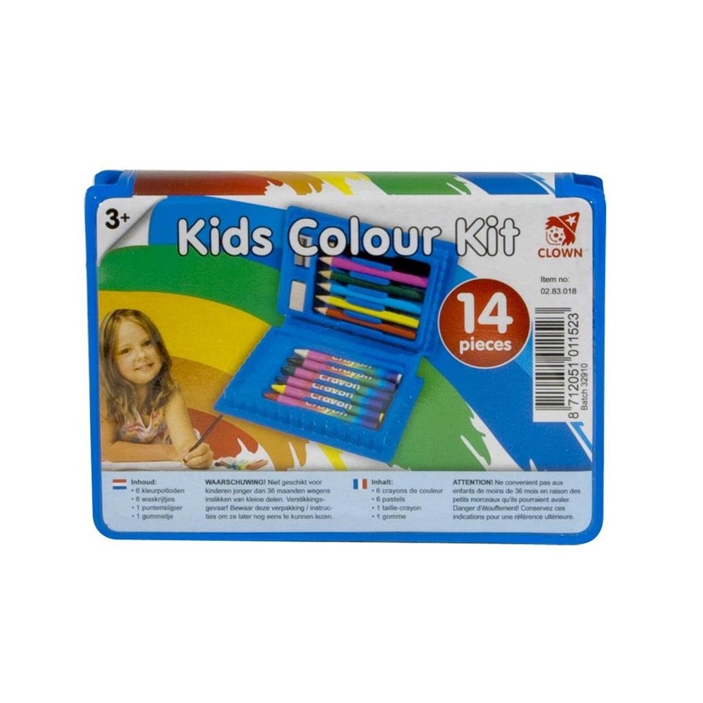 Valise à colorier enfant Clown 14 pièces