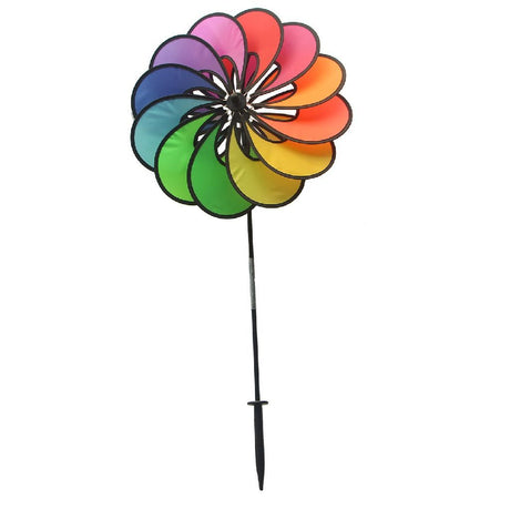 Attrape-vent losange grande fleur arc-en-ciel 48x73 cm