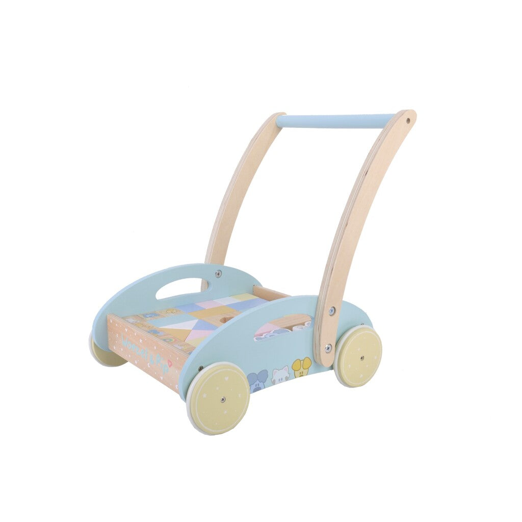 Rubo toys Woezel and Pip baby block cart walker