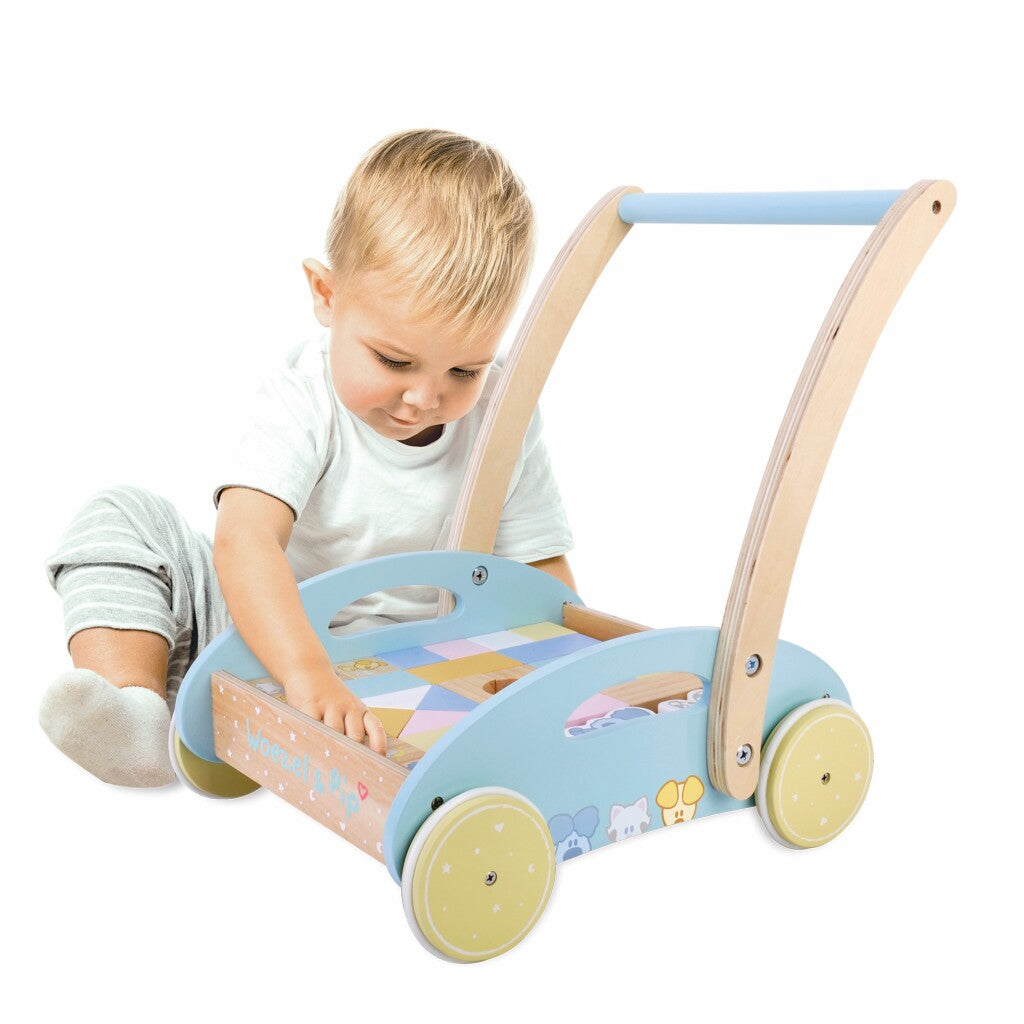 Rubo toys Woezel and Pip baby block cart walker