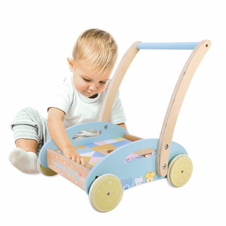 Rubo Toys Chariot à blocs en bois Woezel et Pip 27x35x36 cm