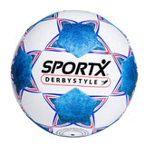 Sportx voetbal derbystyle blauw wit 330-350gr