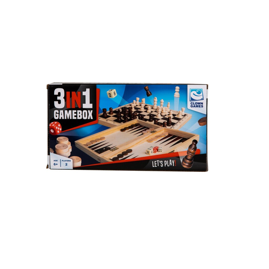 Klown Games 3in1 Game Box Wood