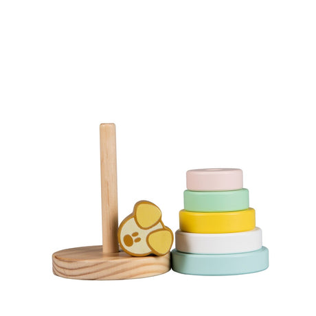Tour d'empilage pour bébé Rubo Toys Woezel et Pip Pip, 7 pièces.