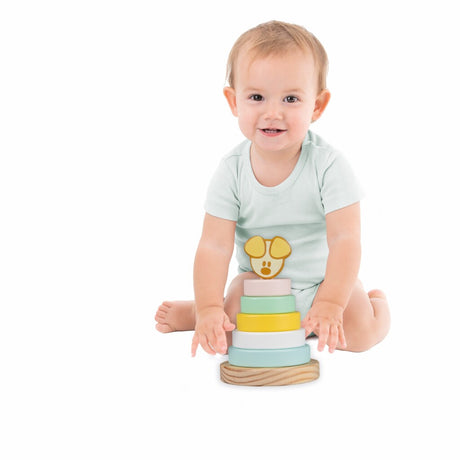 Tour d'empilage pour bébé Rubo Toys Woezel et Pip Pip, 7 pièces.