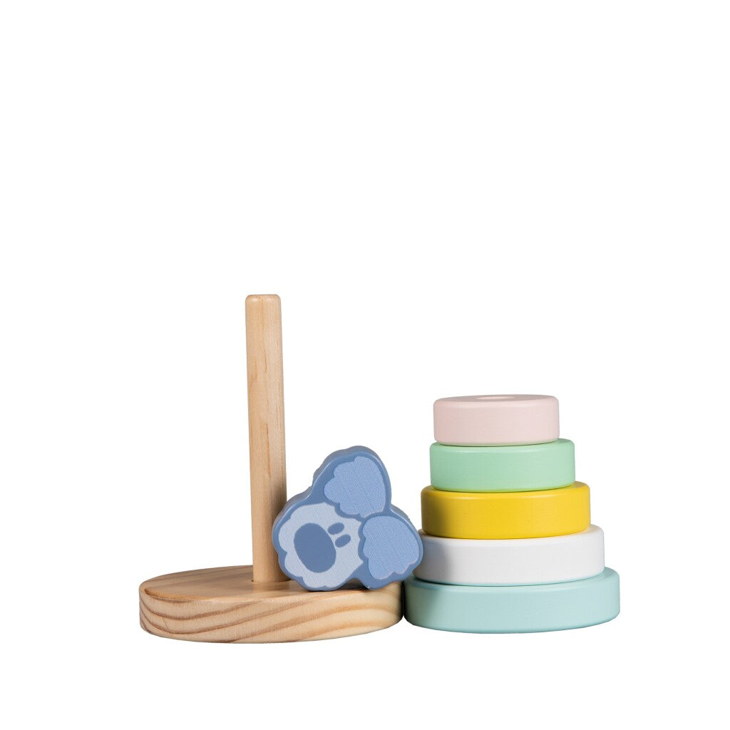 Tour d'empilage pour bébé Rubo Toys Woezel et Pip Woezel, 7 pièces.