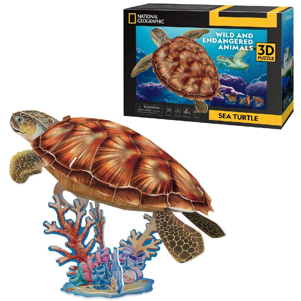 Kubikfun National Geographic 3D -Puzzle -Meeresschildkröte 31 Stücke