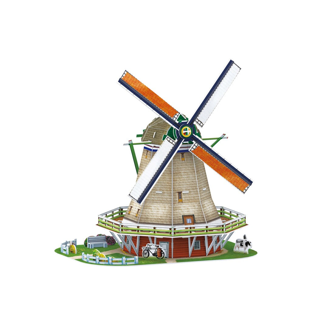 Puzzle 3D cubique amusant Moulin à vent hollandais 61 pièces