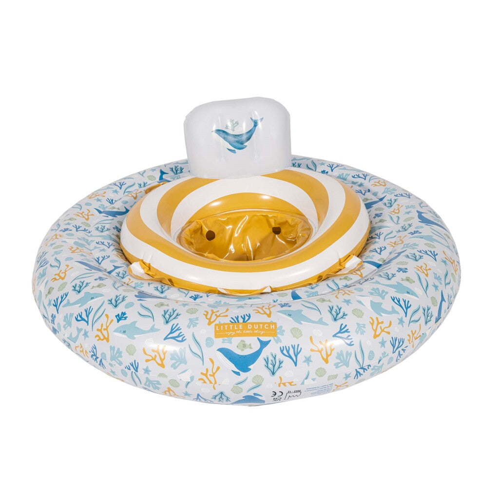 Bouée de natation pour bébé Little Dutch Ocean Dreams bleue, 67 cm