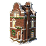 Puzzle 3D amusant cubique Maison hollandaise fromagerie d'hiver + lumière 60 pièces