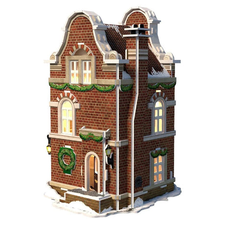 Puzzle 3D amusant cubique Maison hollandaise fromagerie d'hiver + lumière 60 pièces